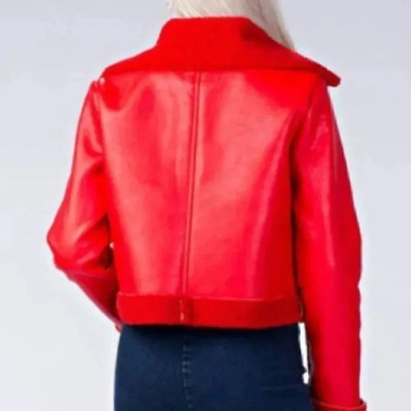 RED faux Leather Jacket - Picture 3 of 3